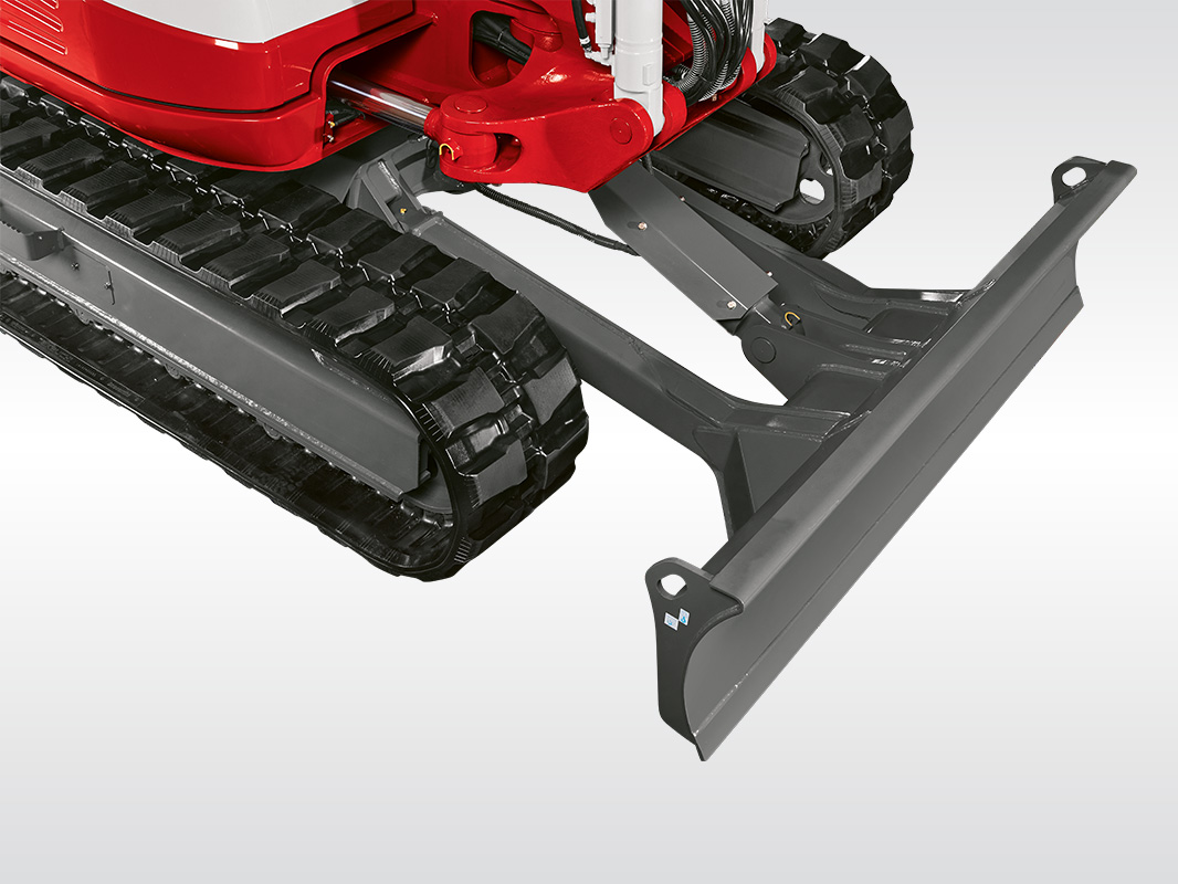 Bildausschnitt des TB 290-2 mit Details vom rechten Kettenlaufwerk und dem Planierschild