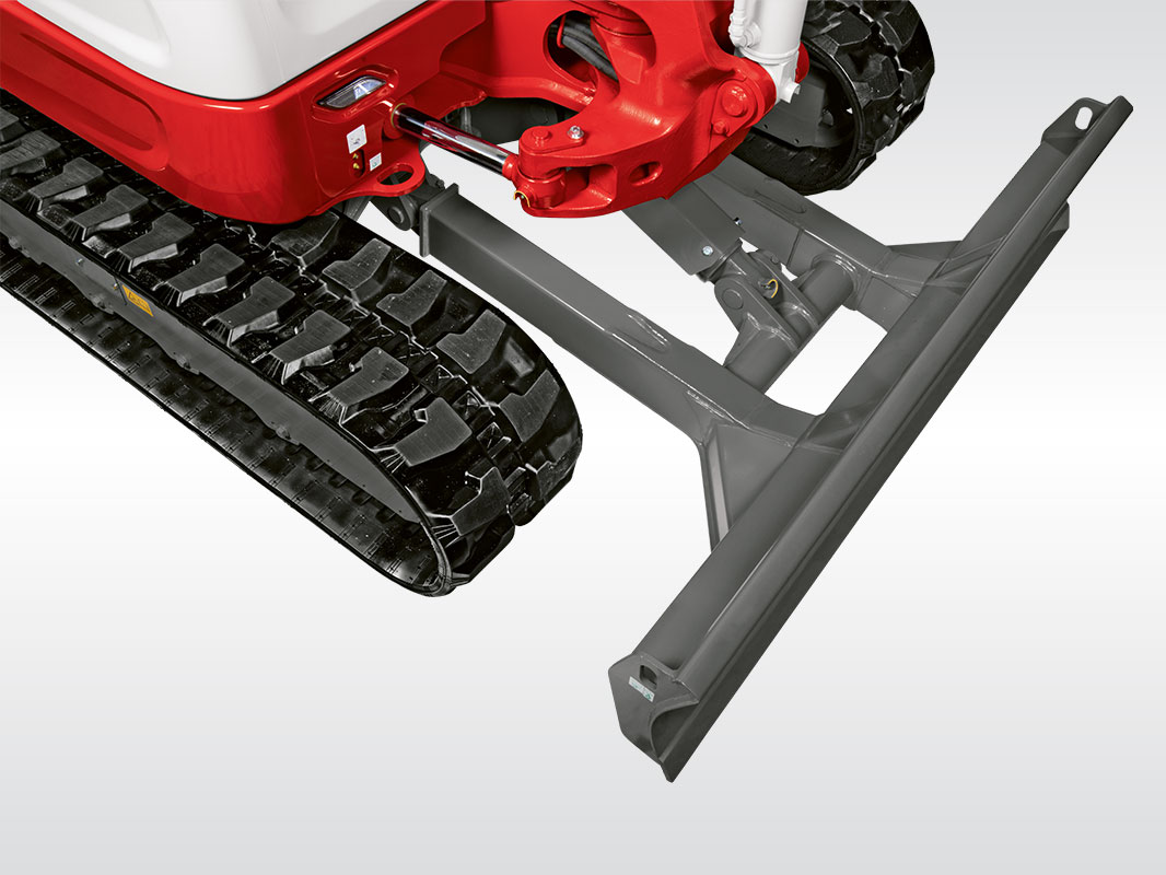 Bildausschnitt des TB 350 R mit Details vom rechten Kettenlaufwerk und dem Planierschild