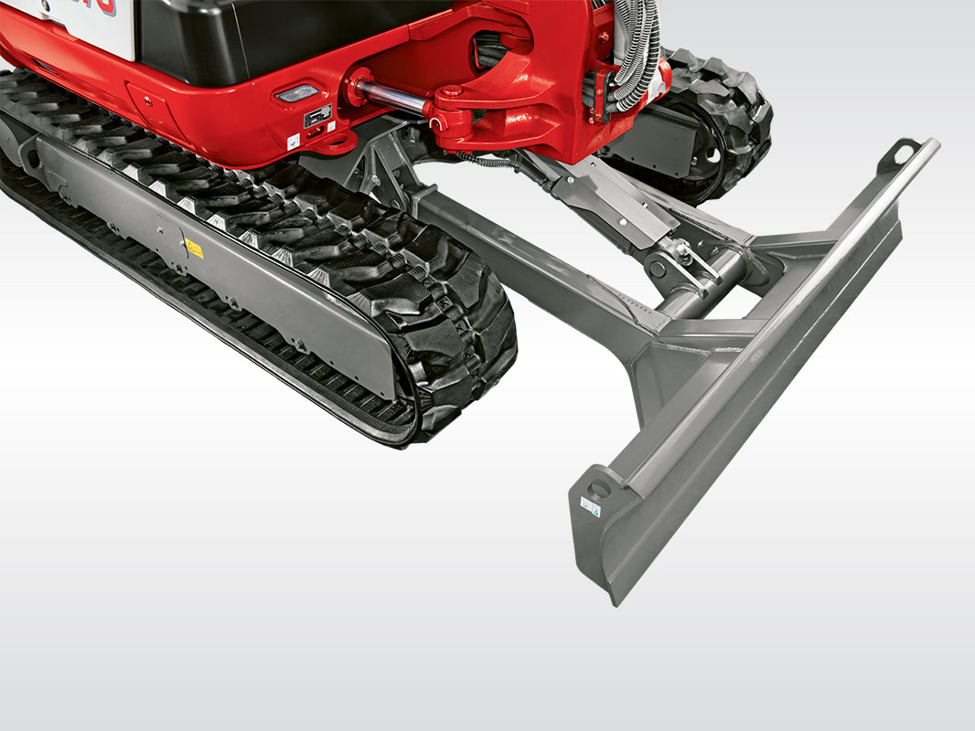 Bildausschnitt des TB 370 CV mit Details vom rechten Kettenlaufwerk und dem Planierschild