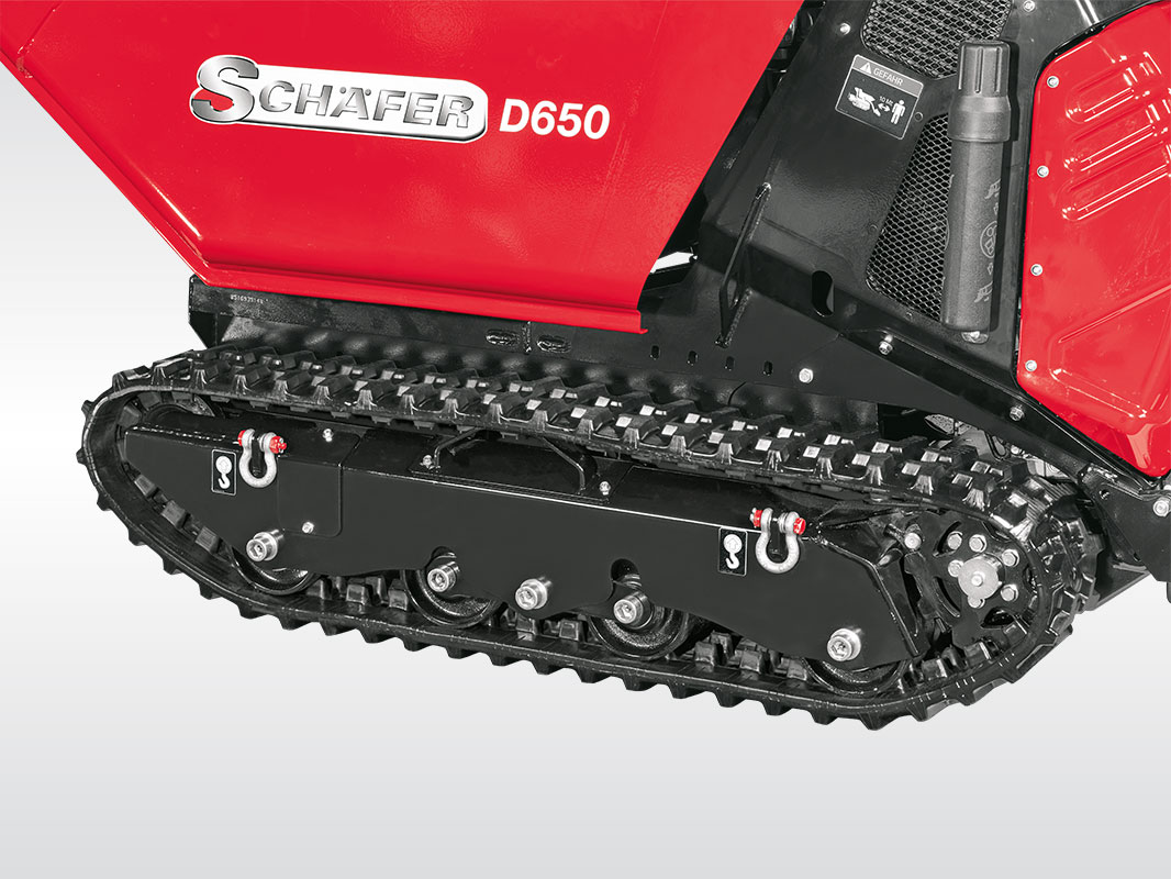 Detailansicht der rechten Kette des Dumpers D 600 D