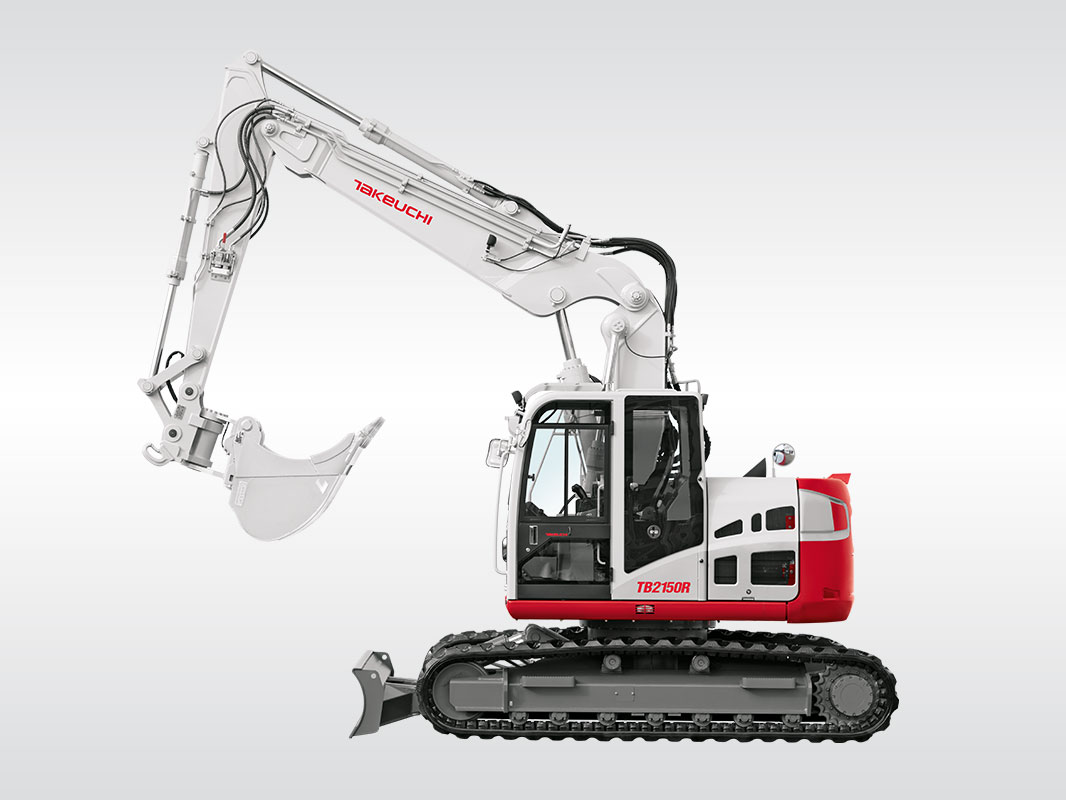 Linke Seite des Takeuchi Baggers TB 2150 R CM/CV