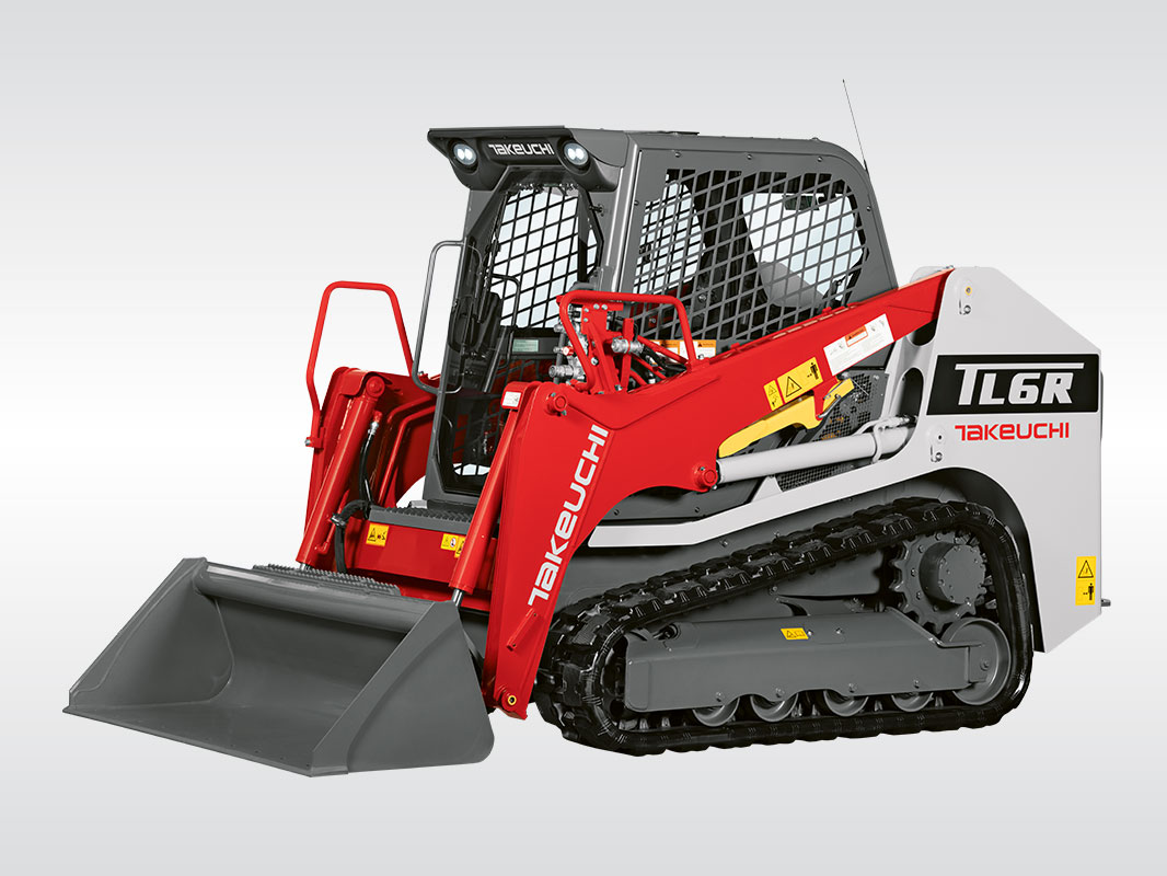Ansicht der Takeuchi Laderaupe TL 6 R, seitlich von links fotografiert