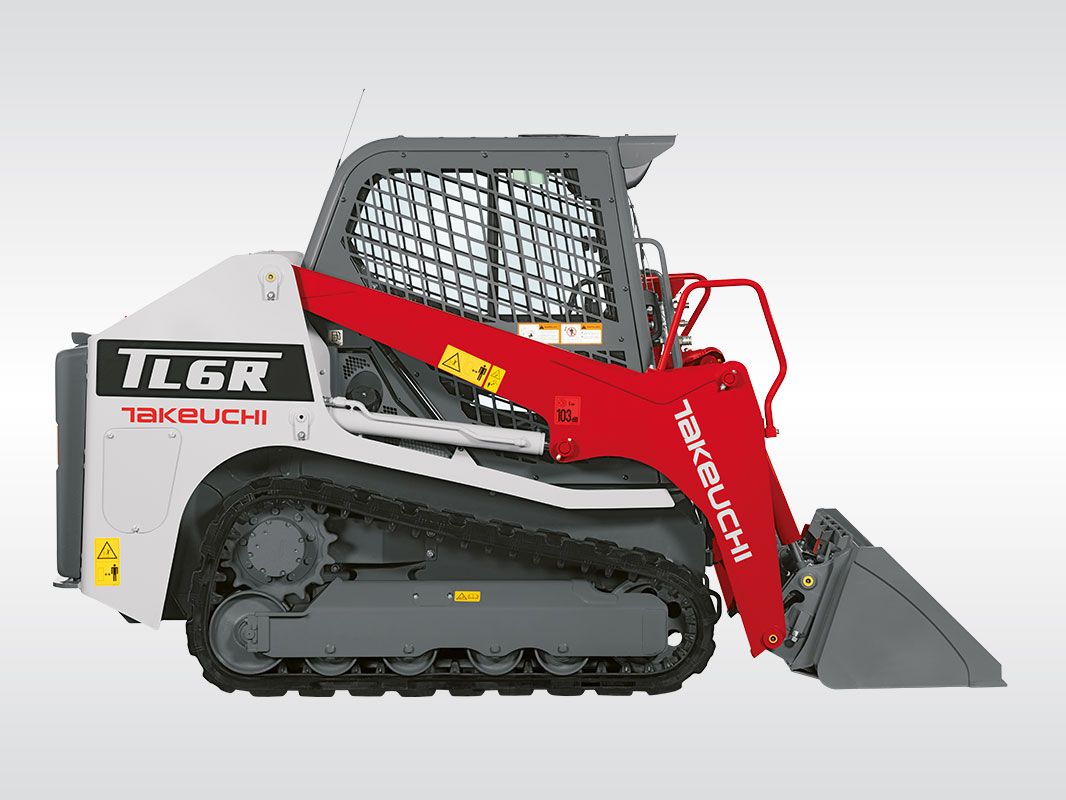 Seitenansicht der Takeuchi Laderaupe TL 6 R, von rechts fotografiert